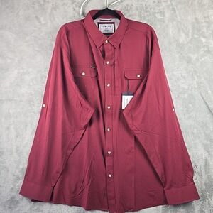Poncho Shirt Men's 3XL Red Regular Fit Magnetic Pockets The Man Coverage Button